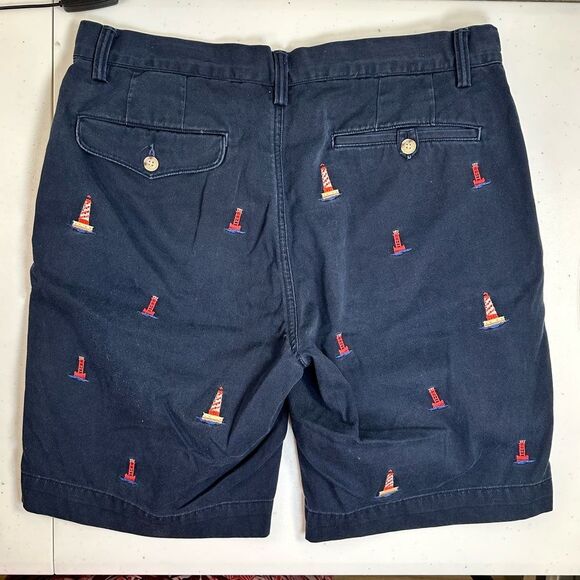 EUC POLO Ralph Lauren Men’s Classic Fit Navy Shorts Embroidered Lighthouse- 33” - Picture 3 of 9